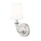 Z-Lite Katerina 1 Light Wall Sconce, Brushed Nickel/White, 5.25 In W 1950-1S-BN - alternate 1