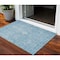 Homeroots 3' X 5' Sky Blue And Ivory Damask Washable Indoor Outdoor Area Rug 603359 - alternate 1