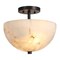 Jonathan Y Celine 11.88" 2-Light Modern Contemporary Alabaster/Iron Inverted Dome LED Semi Flush Mount, White Ma JYL1205B - alternate 1