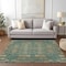 Homeroots 8' X 10' Teal Blue Taupe And Beige Moroccan Washable Indoor Outdoor Area Rug 577220 - alternate 7