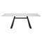 Homeroots 79" White and Black Sintered Stone and Steel Double Pedestal Base Dining Table 572189 - alternate 1