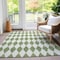 Homeroots 3' X 5' Green And Ivory Geometric Washable Indoor Outdoor Area Rug 577049 - alternate 7