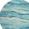 Homeroots 8' Turquoise Round Striped Washable Indoor Outdoor Area Rug 608132 - alternate 7