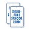 Signmission Drug-free School Zone 1, 18'' X 24'' 2 Signs, Heavy Gauge Aluminum, 2PK A-1824-2PACK-25232 - alternate 1