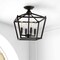 Jonathan Y Plains 12" 4-Light Modern Farmhouse Metal Open-Frame Pagoda LED Semi Flush Mount Mini Lantern, Oil Ru JYL7610A - alternate 7