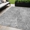 Homeroots 5' X 8' Pewter Charcoal And Ivory Geometric Washable Indoor Outdoor Area Rug 577572 - alternate 1