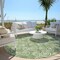 Homeroots 8' Green And Ivory Round Geometric Washable Indoor Outdoor Area Rug 583344 - alternate 5