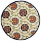 Homeroots 4' Navy Blue Beige Green Blue And Red Round Floral Indoor Outdoor Area Rug 546782 - alternate 7
