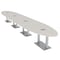 Skutchi Designs Oval Conference Table With Power Unit, 48 in W, 240 in L, Ivory HAR-OVL-48X240-DOU-K458-ESIL - alternate 1