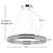 Jonathan Y Benton 24.7" Round Integrated LED Crystal/Metal Pendant, Chrome/Clear JYL7201A - alternate 10