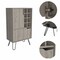 Homeroots Light Gray Bar Cabinet with Two Door Panels 473307 - alternate 4