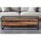Homeroots 50" Brown And Black Solid Wood And Metal Coffee Table With Two Drawers And Shelf 520585 - alternate 1