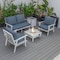 Leisuremod Walbrooke Modern White Patio Conversation With Square Fire Pit & Tank Holder, Navy Blue WW-27-20-57-31-NBU - alternate 6