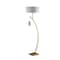 Homeroots 59" Gold And White Arc Floor Lamp With White Fabric Drum Shade 523891 - alternate 1