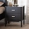 Baxton Studio Marisela Black Wood Nightstand with Gold Handles 260-14262-ZORO - alternate 6