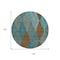Homeroots 8' Teal Blue Aqua And Brown Round Argyle Washable Indoor Outdoor Area Rug 613737 - alternate 7