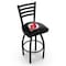 Holland Bar Stool Co 36" Blk Wrinkle New Jersey Devils Swivel Bar Stool, Ladder Back L01436NJDevl - alternate 1