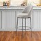 Homeroots 32" Gray And Black Fabric And Steel Bar Height Swivel Bar Chair 555680 - alternate 5