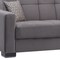 Homeroots 87" Gray Microfiber Convertible Futon Sleeper Sofa And Toss Pillows With Storage 607084 - alternate 4