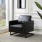 Leisuremod Lincoln Leather Accent Armchair with Black Frame, Black LAB31BL-L - alternate 3