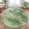 Homeroots 8' Artichoke Green And Pale Aqua Round Abstract Washable Indoor Outdoor Area Rug 630635 - alternate 6