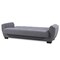 Homeroots 93" Gray Chenille Convertible Futon Sleeper Sofa And Toss Pillows With Storage 607076 - alternate 4