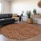 Homeroots 8' Orange Gold And Ivory Round Geometric Washable Indoor Outdoor Area Rug 615220 - alternate 6
