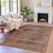 Homeroots 9' X 12' Brown And Charcoal Floral Washable Indoor Outdoor Area Rug 631009 - alternate 4