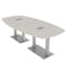 Skutchi Designs Arc Boat Conference Table, 45 in W, 96 in L, Ivory HAR-ABOT-48x96-DOU-K458-ESIL - alternate 1