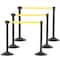 Us Weight Black Plastic Stanchion for Crowd Control with 6.5' Retractable Yellow Barrier Belt, 6PK U2000YELPK6 - alternate 1