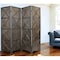 Homeroots 79" Brown Solid Wood Folding Four Panel Screen Room Divider 415090 - alternate 4