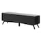 Homeroots 59" Gray and Black Fabric Upholstered Storage Bench with Drawers 523986 - alternate 13