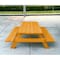 Homeroots 94" Natural Solid Wood Outdoor Picnic Table with Umbrella Hole 525009 - alternate 1