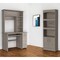 Homeroots 43" Light Gray Computer Desk With Hutch and Bookshelf Set 519042 - alternate 5