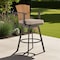 Homeroots 44" Brown Metal Swivel Outdoor Bar Height chair with Footrest 571171 - alternate 1