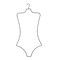 Nahanco 30in Black Rubberized Wire Ladies Body Shape Swimwear/Bikini Hanger, 12PK BFWBR12 - alternate 1