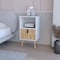 Homeroots 30" White And Natural Wood One Drawer Nightstand 553691 - alternate 5