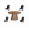 Homeroots Five Piece Brown Round Solid Wood Dining Set with Four Chairs 644511 - alternate 6