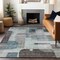 Homeroots 3' X 5' Teal Blue Gray And Charcoal Abstract Washable Indoor Outdoor Area Rug 604384 - alternate 4