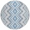 Homeroots 8' Navy Blue And Denim Blue Round Geometric Washable Indoor Outdoor Area Rug 581547 - alternate 5