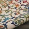 Homeroots 8' Ivory Blue Orange And Green Round Trellis Indoor Outdoor Area Rug 546799 - alternate 6
