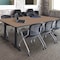 Regency Cain T-Base Training Seminar Table W/ 3 Cadence Stack Chairs, 84 in W, 24 in L, Noble Oak MTRCT8424NO23BK - alternate 6