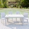 Leisuremod Mace Weave Design Outdoor Rectangular Dining Table, White MT55W - alternate 7