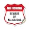 Signmission No Fishing Shield Sign Beware Of Alligat, 12 Inch X 12 Inch, Vinyl Decal SHI-D-12-394 - alternate 1
