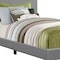 Homeroots Solid Wood Twin Gray Upholstered Faux Leather Bed 333283 - alternate 4