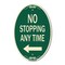 Signmission No Stopping Anytime with Arrow, 12 Inch X 18 Inch Architectural Oval, Heavy Gauge Aluminum A-OV-G-1218-23582 - alternate 1