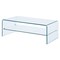 Homeroots 43" Clear Glass Sled Coffee Table With Shelf 554278 - alternate 3