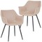 Leisuremod Markley Modern Leather Dining Arm Chair in Taupe, 2PK EC26TP2 - alternate 1