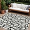 Homeroots 8' X 10' Ivory And Black Geometric Washable Indoor Outdoor Area Rug 599205 - alternate 1