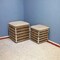 Homeroots Set Of 2 Square Brown Linen Fabric And Wood Slats Storage Benches 379837 - alternate 7